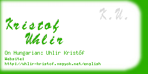 kristof uhlir business card